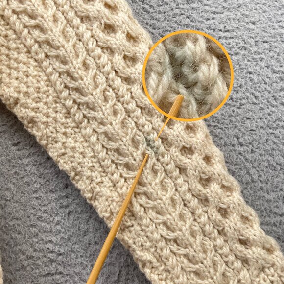 Vintage Mens Irish Fisherman Sweater KAM Knitwear Aran Hand Knits Wool 42 Medium - Picture 11 of 14